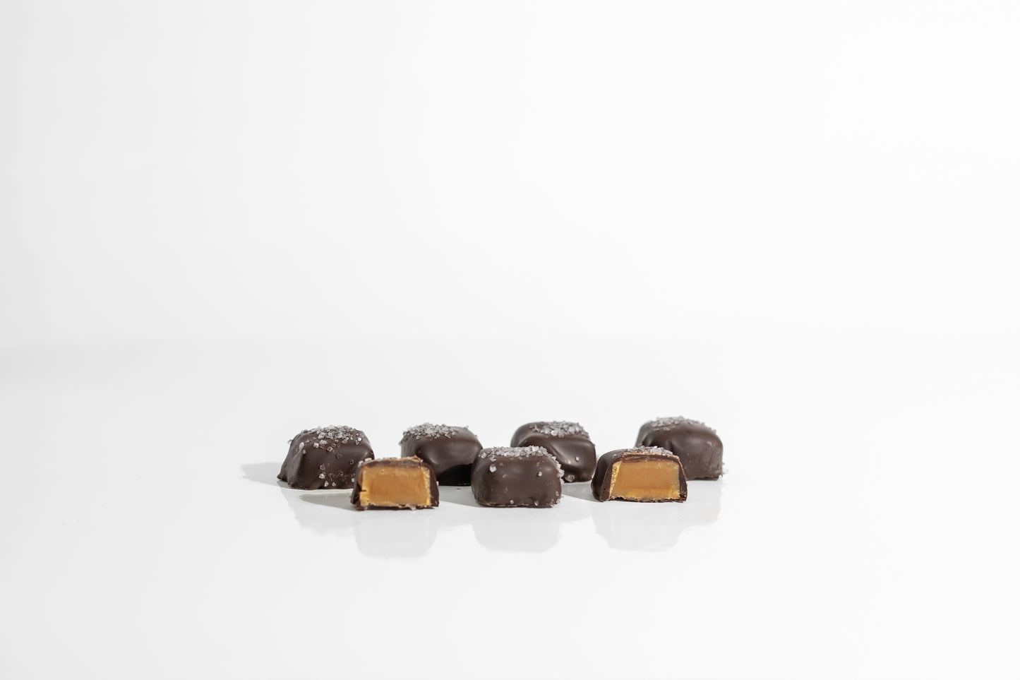 Dark Chocolate Sea Salt Caramels 6pc.